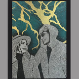 Tablou foita aur si sclipici