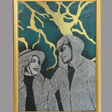 Tablou foita aur si sclipici