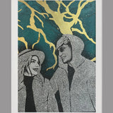 Tablou foita aur si sclipici